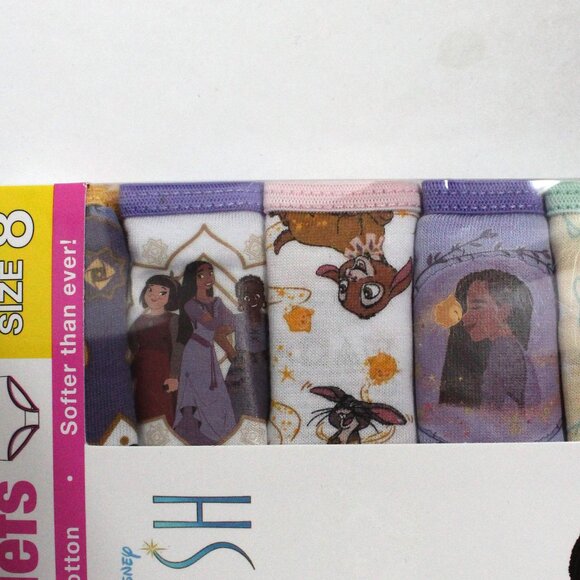 7 Pair Girls NWT 100% Combed Cotton Disney Wish Size 8 Briefs - Picture 6 of 7